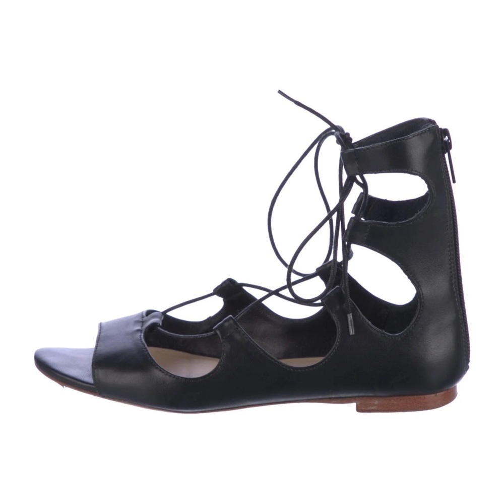 Loeffler Randall Black Leather Lace-Up Gladiator Sandals Women’s 7.5 - Picture 7 of 7